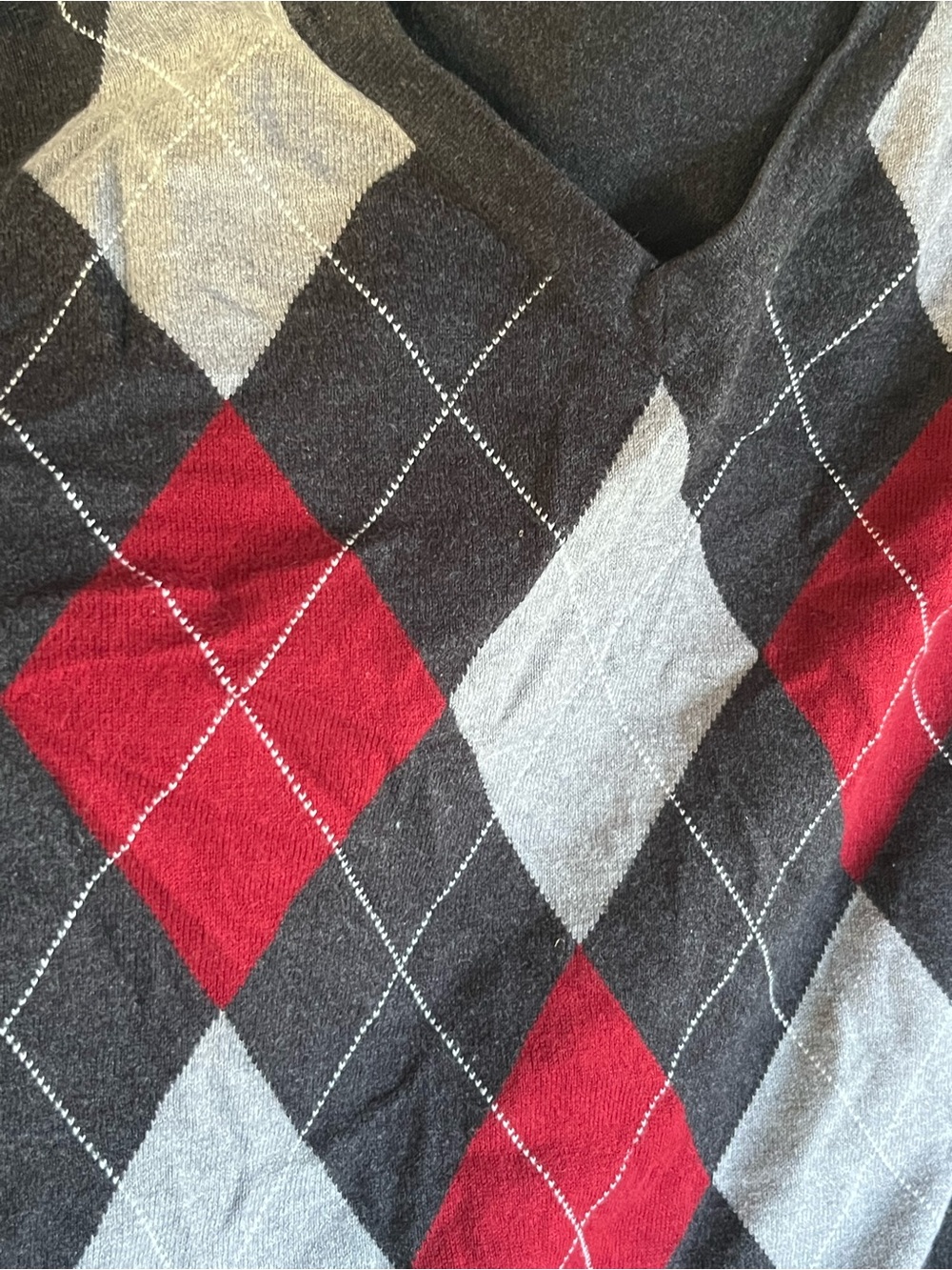 Men's Argyle V-Neck Sweater - Cotton and Cashmere
